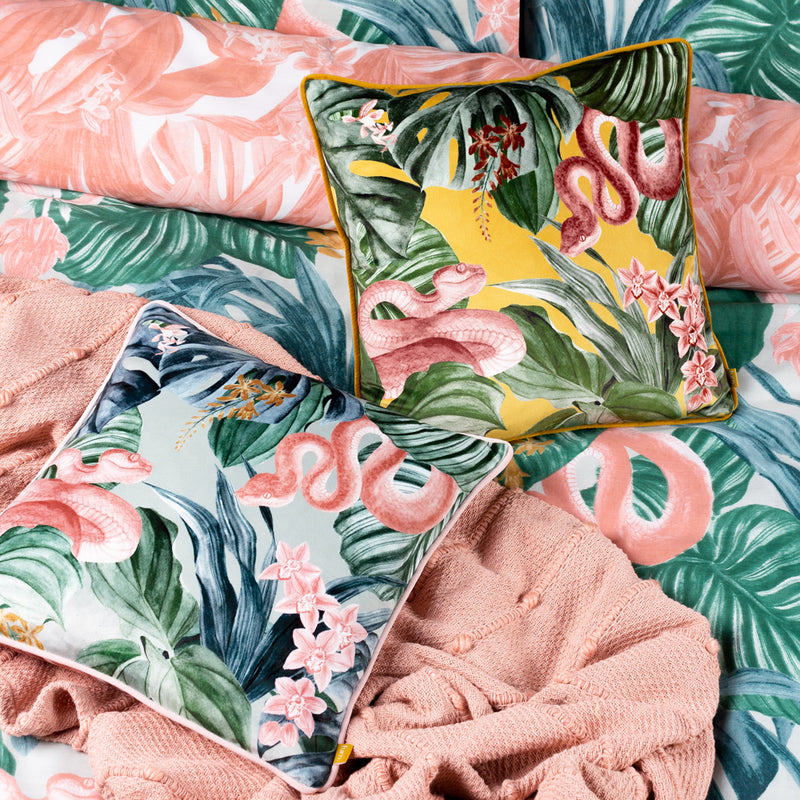 furn. Medinilla Tropical Cushion Cover in Sage/Blush