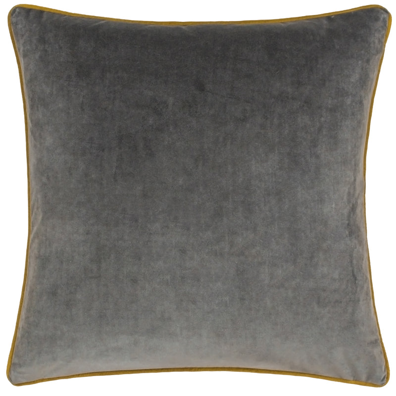 Meridian Velvet Cushion Charcoal/Moss