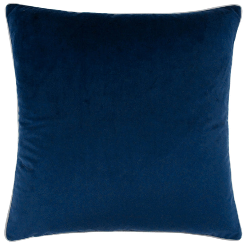Paoletti Meridian Velvet Cushion Cover in Navy/Silver