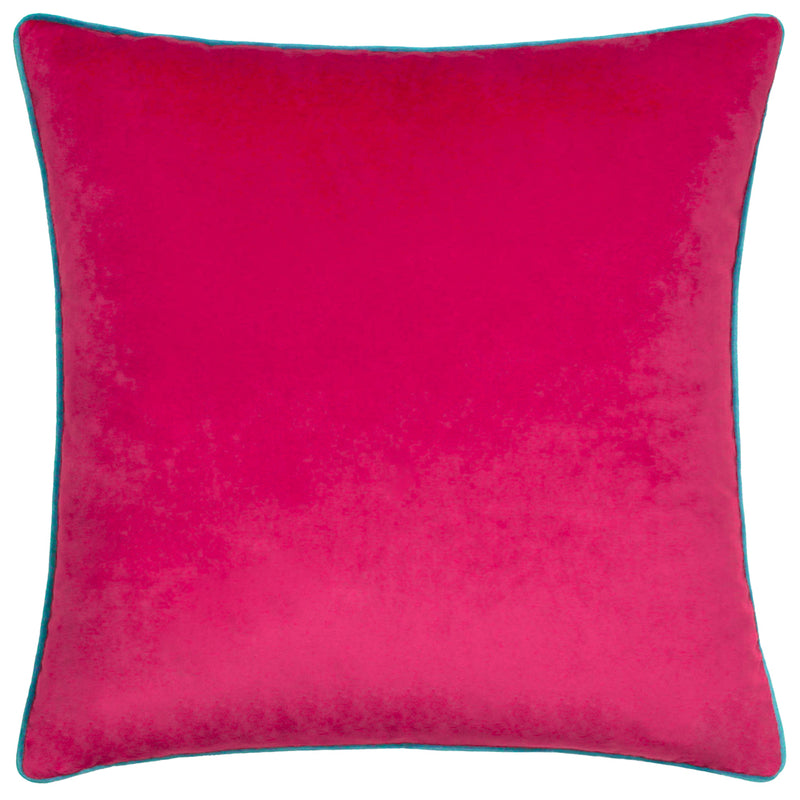 Paoletti Meridian Velvet Cushion Cover in Raspberry/Teal