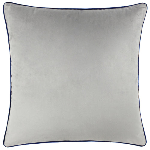 Paoletti Meridian Velvet Cushion Cover in Silver/Navy