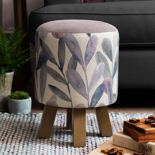 Voyage Maison Monty Round Footstool in Enso Violet