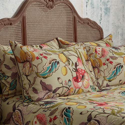 EW by Edinburgh Weavers Morton Floral Printed Cotton Sateen Piped Pillowcase Pair in Chintz