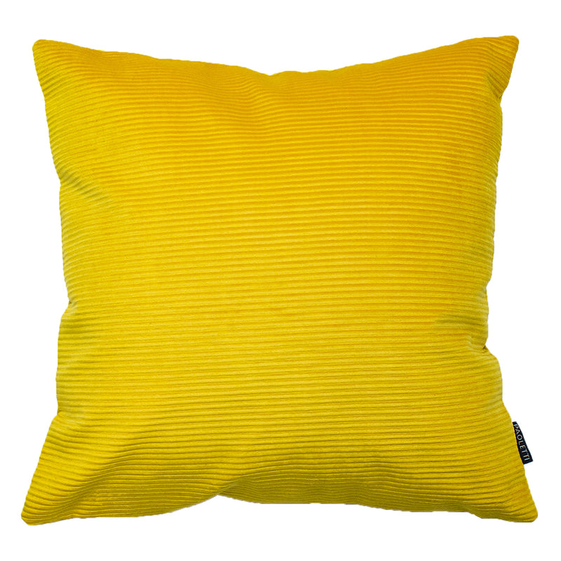 Paoletti Munich Ribbed Corduroy Cushion Cover in Ceylon Yellow