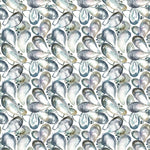 Voyage Maison Mussell Shells Printed Oil Cloth Fabric (By The Metre) in Slate