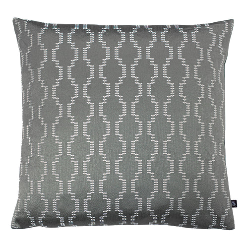 Ashley Wilde Nash Embroidered Cushion Cover in Fog/Dark Grey