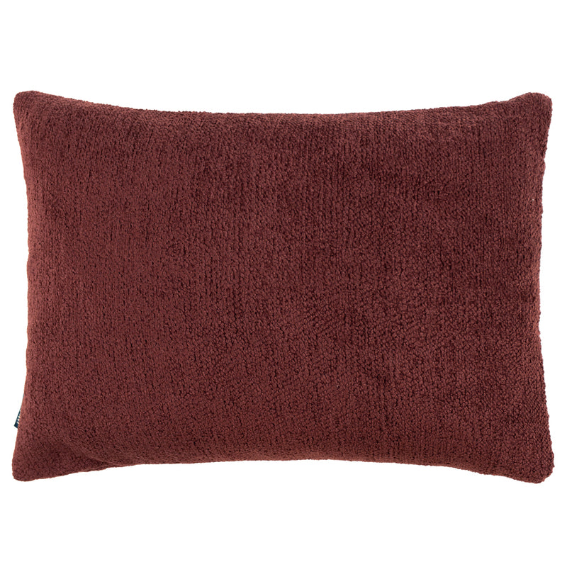 Paoletti Nellim Rectangular Boucle Textured Cushion Cover in Marsala Red