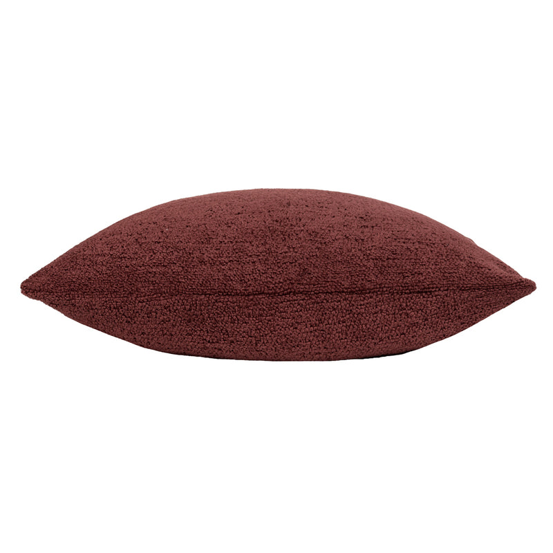 Paoletti Nellim Square Boucle Textured Cushion Cover in Marsala Red