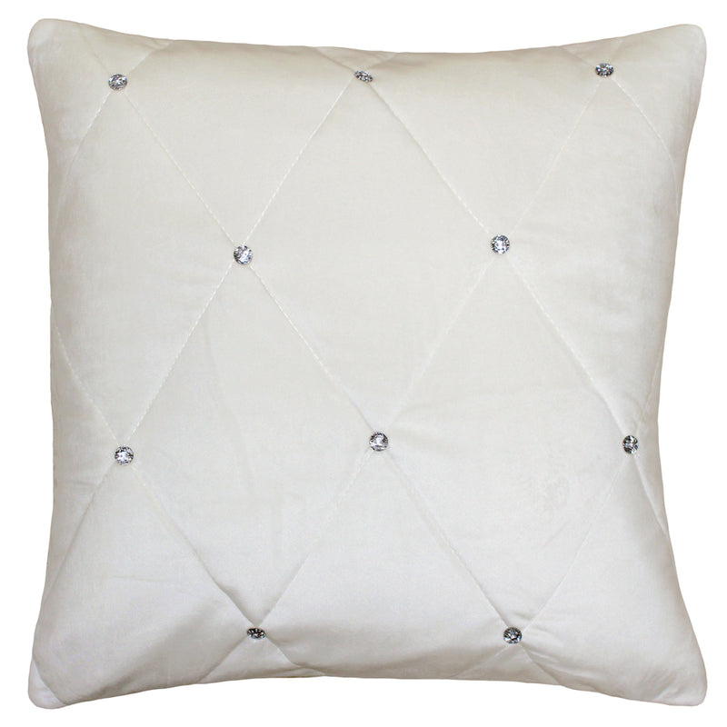 New Diamante Embellished Cushion Cream