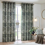 HÖEM Nola Abstract Eyelet Curtains in Olive