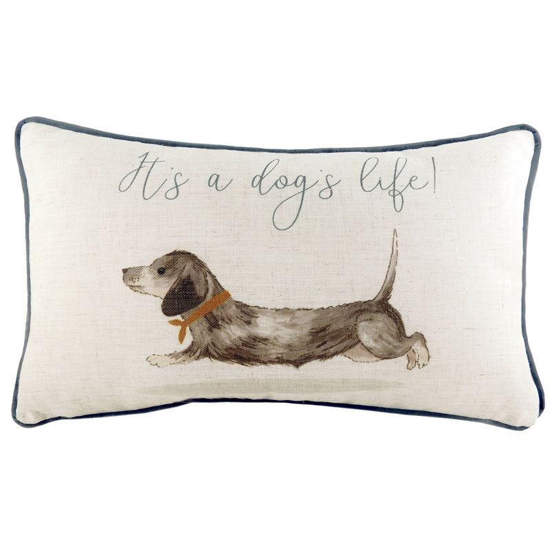 Evans Lichfield Oakwood Dog Rectangular Cushion Cover in Natural