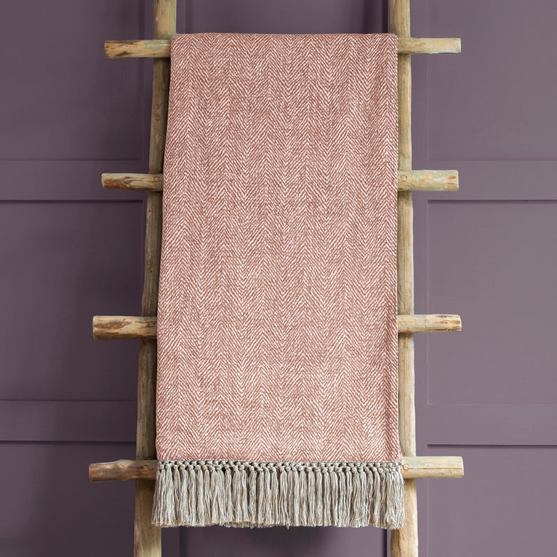 Voyage Maison Oryx Woven Throw in Coral