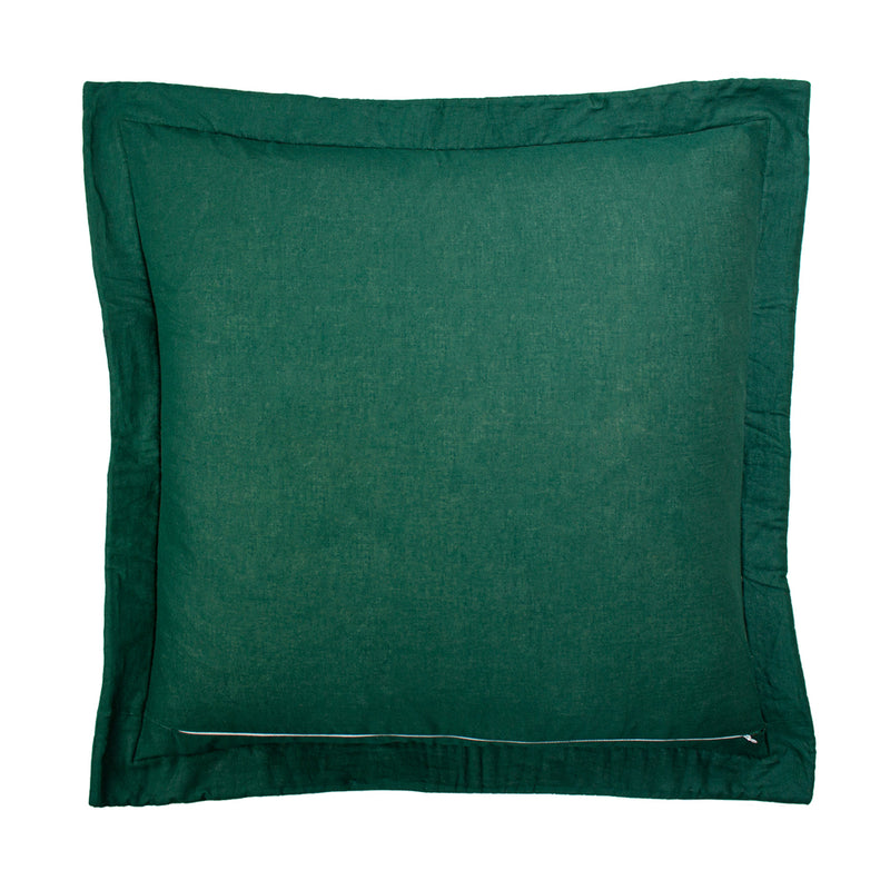 Palmeria Quilted Velvet Cushion Emerald