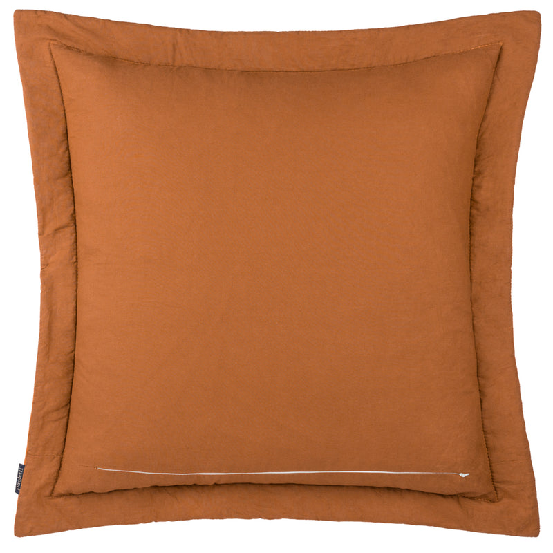 Paoletti Palmeria Quilted Velvet Cushion Cover in Rust