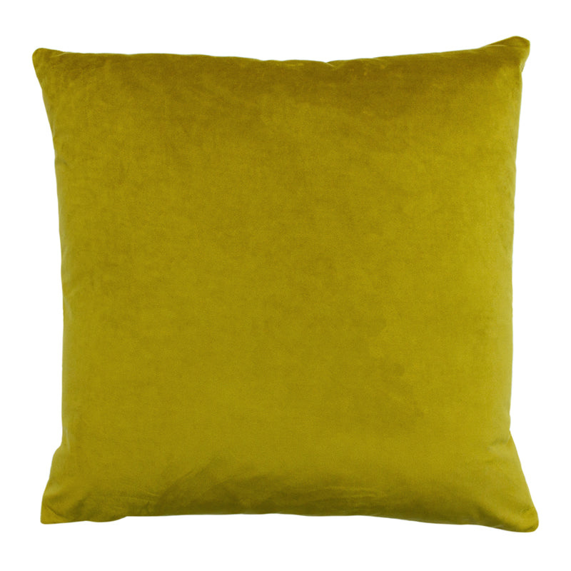 Palm Grove Velvet Jacquard Cushion Gold/Teal