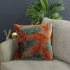 Palm Grove Velvet Jacquard Cushion Teal/Rust
