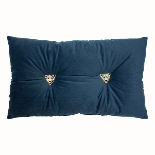 Paoletti Panther Velvet Ready Filled Cushion in Navy