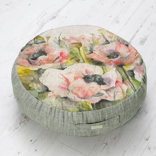 Voyage Maison Papavera Printed Feather Floor Cushion in Sweetpea