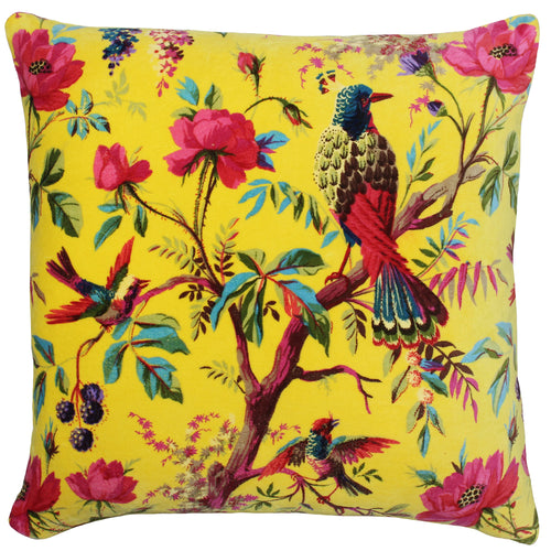 Paoletti Paradise Velvet Cushion Cover in Yellow