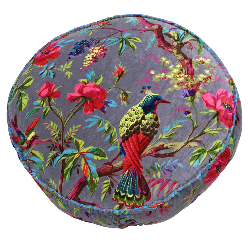 Paoletti Paradise Velvet Round Cushion Cover in Mink