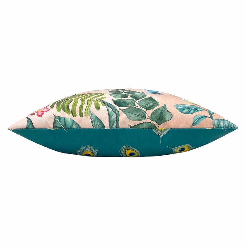 Evans Lichfield Peacock Outdoor Cushion Cover in Blush