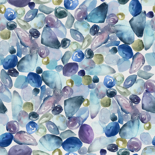 Voyage Maison Pebbles Printed Cotton Fabric in Marine