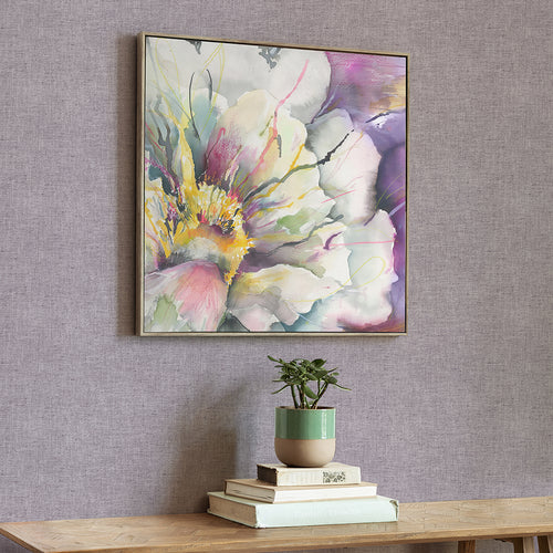 Voyage Maison Peonia Violet Framed Canvas in Stone