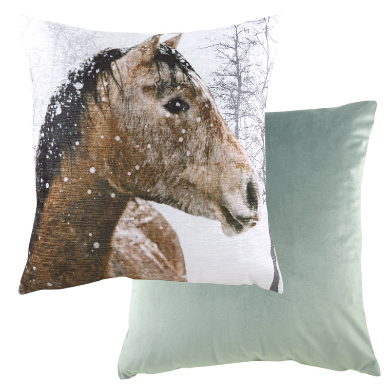 Evans Lichfield Photo Horse Cushion Cover in Brown