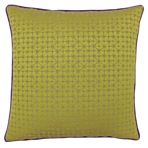 Paoletti Pimlico Jacquard Cushion Cover in Gold/Purple