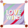 furn. Pom Poms Love Wins Cushion Cover in Lilac