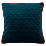 Paoletti Quartz Rectangular Quilted Cushion Cover in Teal/Jaffa
