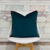 Quartz Rectangular Quilted Cushion Teal/Jaffa