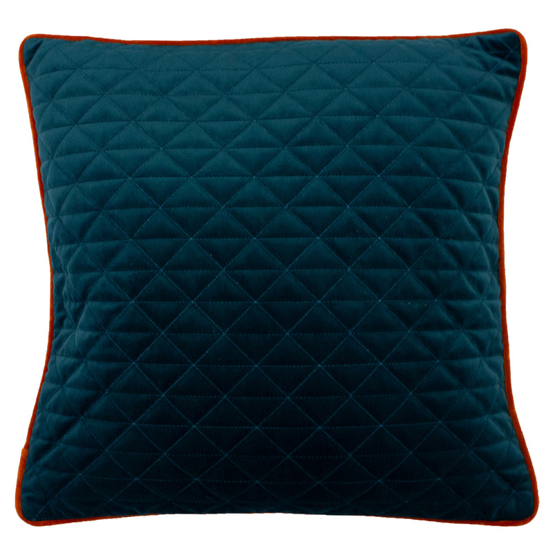 Quartz Rectangular Quilted Cushion Teal/Jaffa