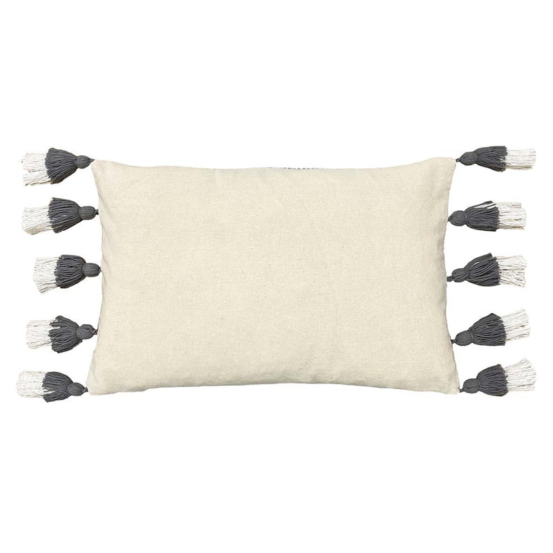 furn. Rainbow Tuft Tasselled Cushion Cover in Grey