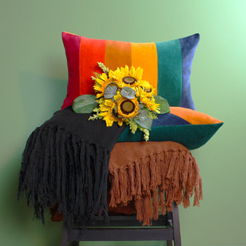 furn. Rainbow Striped Cushion Cover in Jewels