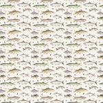 Voyage Maison River Fish Printed Linen Fabric in Natural