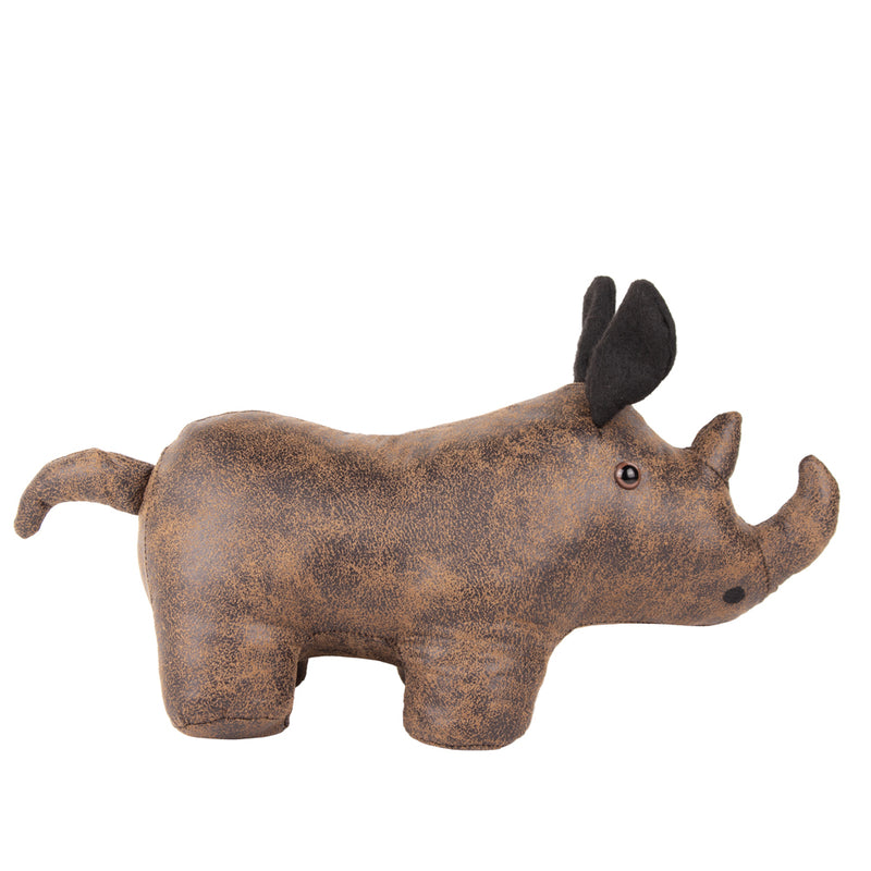 Paoletti Rhino Faux Leather Door Stop in Brown