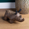 Paoletti Rhino Faux Leather Door Stop in Brown