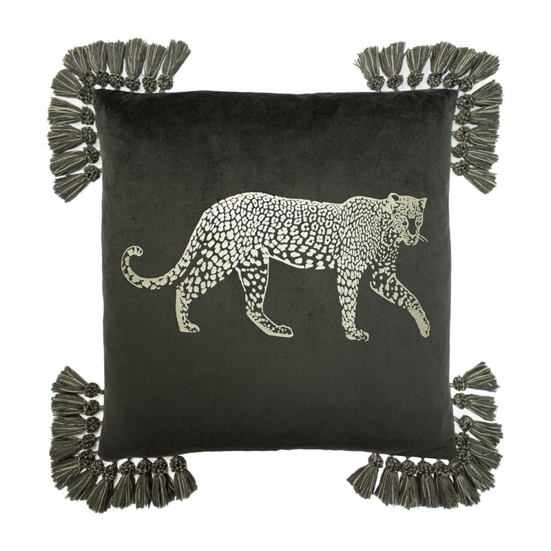 Roscoe Leopard Cushion Grey