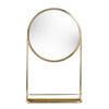 Ouko Round Shelf Wall Mirror in Brass