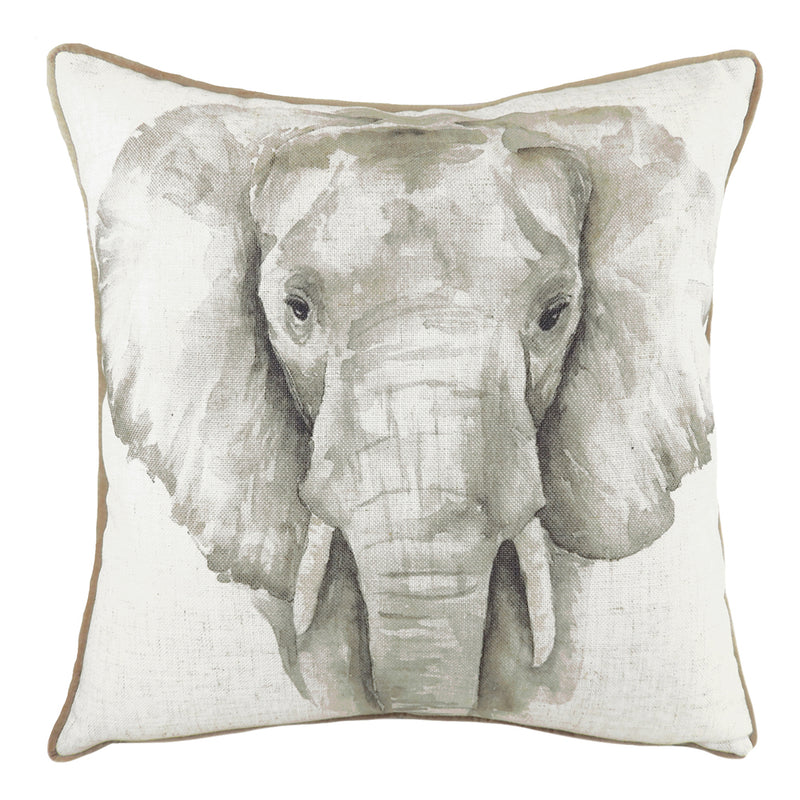 Safari Elephant Cushion White