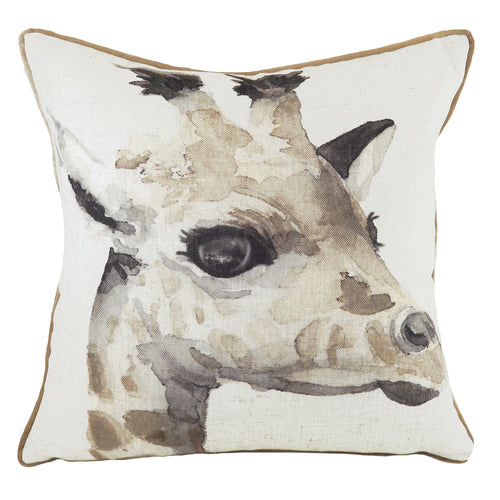Evans Lichfield Safari Giraffe Cushion Cover in White
