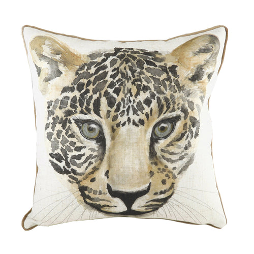 Evans Lichfield Safari Leopard Cushion Cover in White
