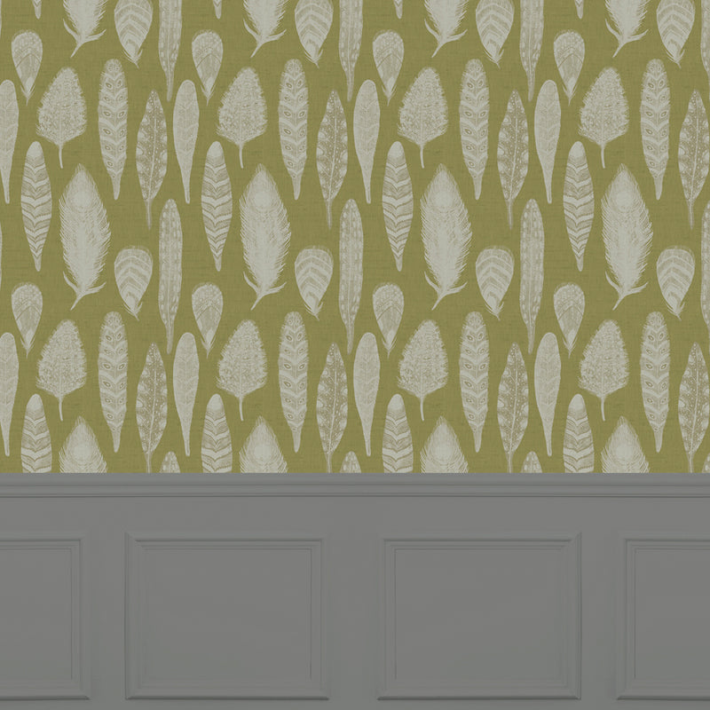Voyage Maison Samui Damask 1.4m Wide Width Wallpaper (By The Metre) in Olivine