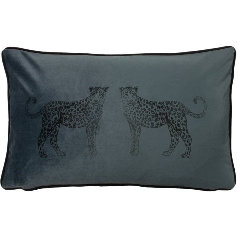 Evans Lichfield Savannah Leopards Rectangular Cushion Cover in Pewter