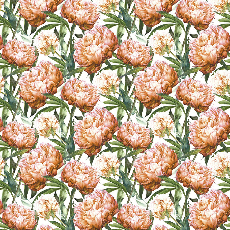 Marie Burke Sennen Printed Cotton Fabric in Coral