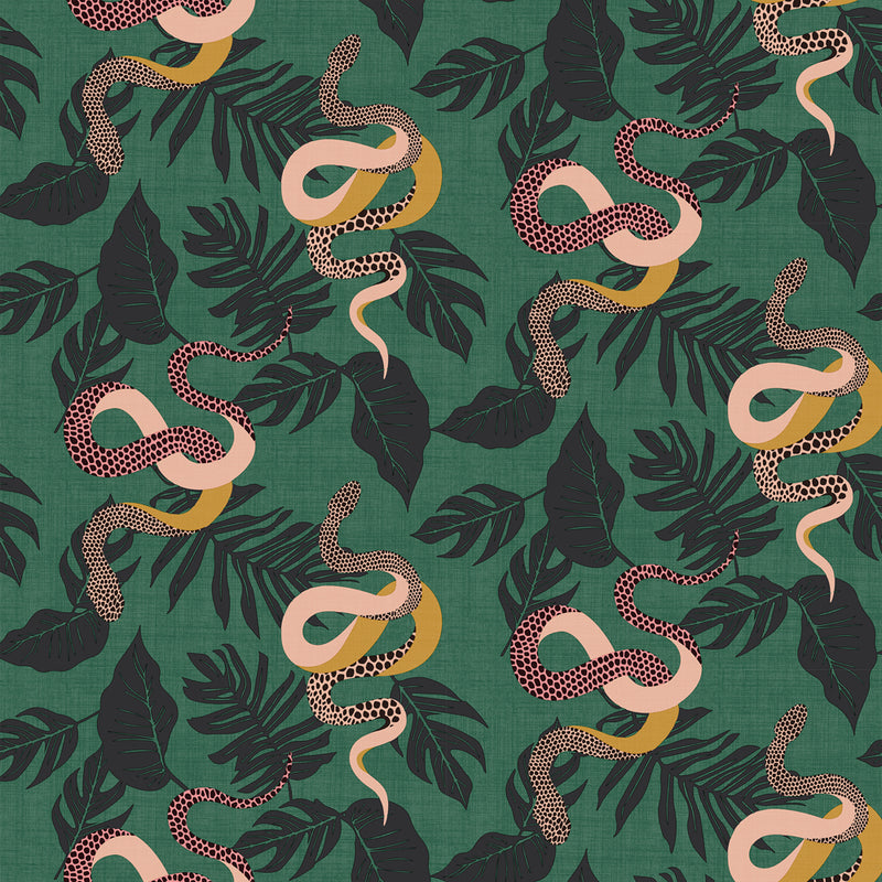 furn. Serpentine Wallpaper Sample in Juniper Green