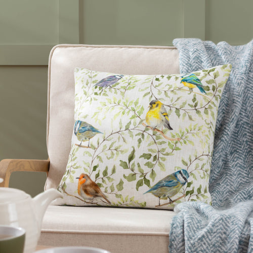 Animal Multi Cushions - Shugborough Birds Traditional Cushion Cover Multicolour Evans Lichfield