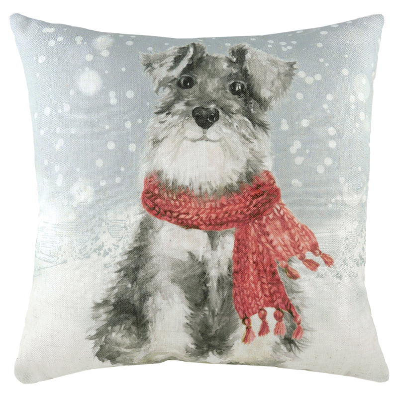 Snowy Dog Cushion Multicolour