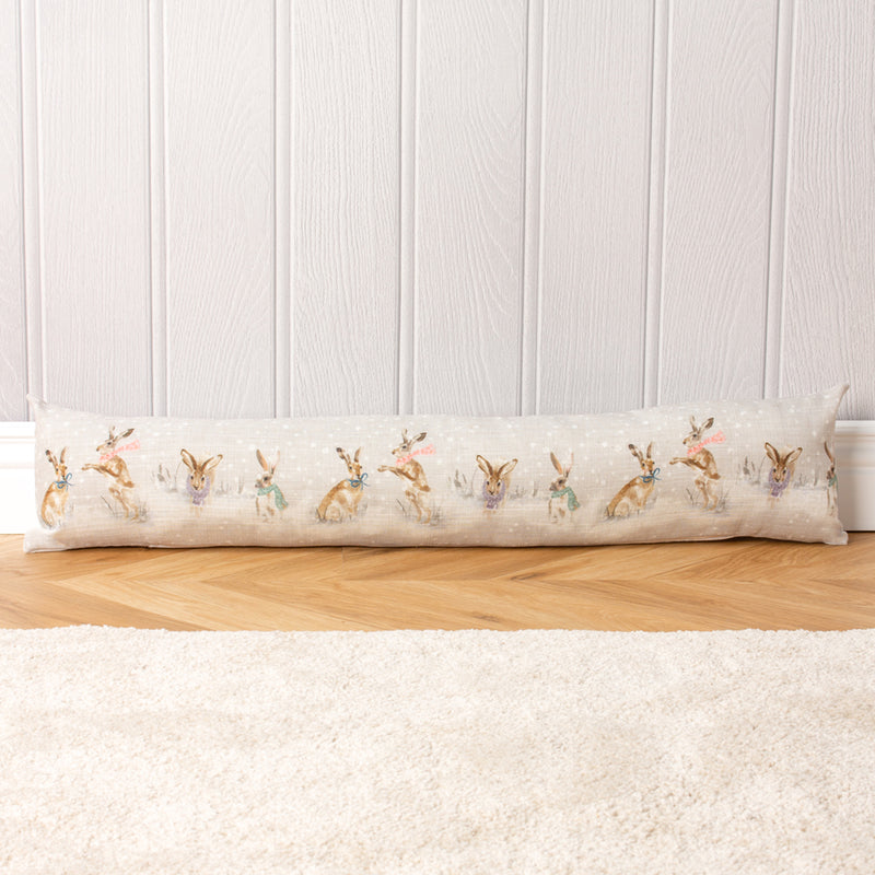 Evans Lichfield Snowy Hares Draught Excluder in Natural